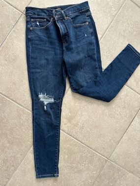 Express Dark Blue Denim Jeans with Contrast Stitching